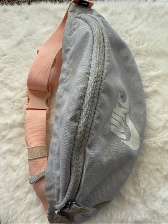 Nike Handbags - Nike Gray and Pale Pink Crossbody Waist Bag